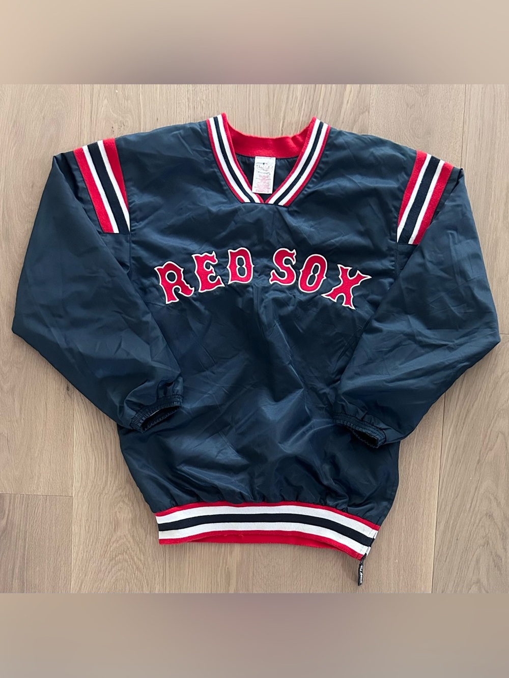 Vintage Youth Boston Red Sox MLB Baseball Pullover V-neck Windbreaker Jacket